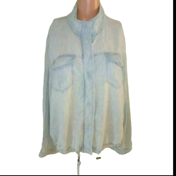 Chico's Jackets & Blazers - Chicos Blue Linen Blend Lightweight Jacket 02/Large